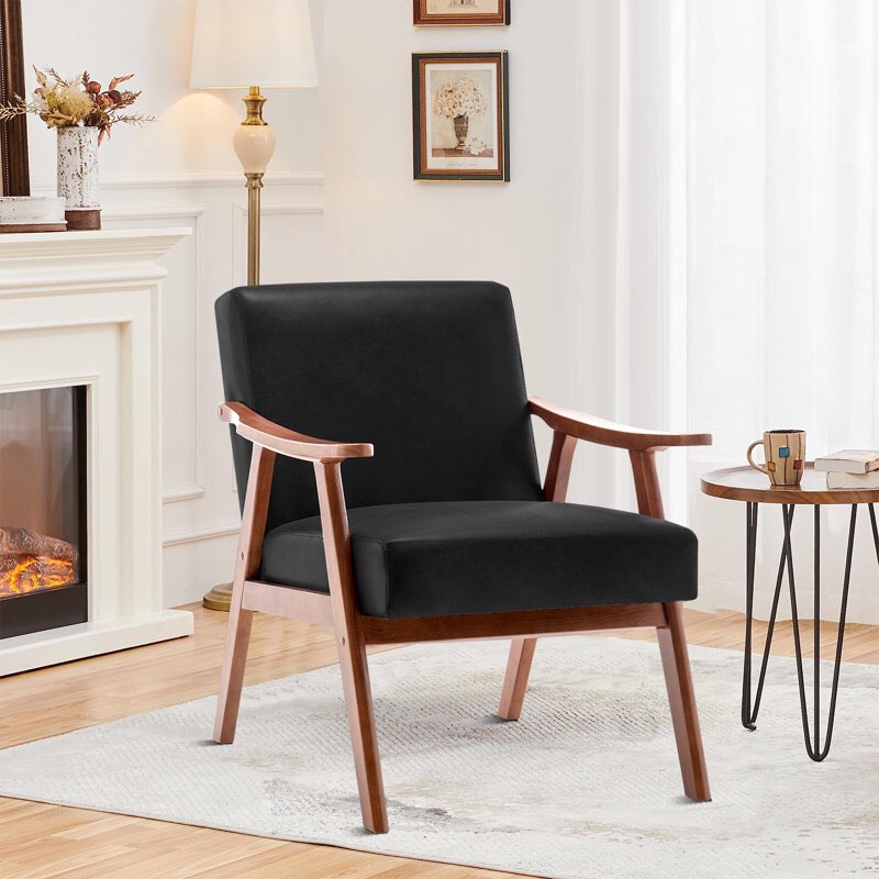 Naomy Faux Leather Seat Waiting Room Chair with Manufactured Wood Frame