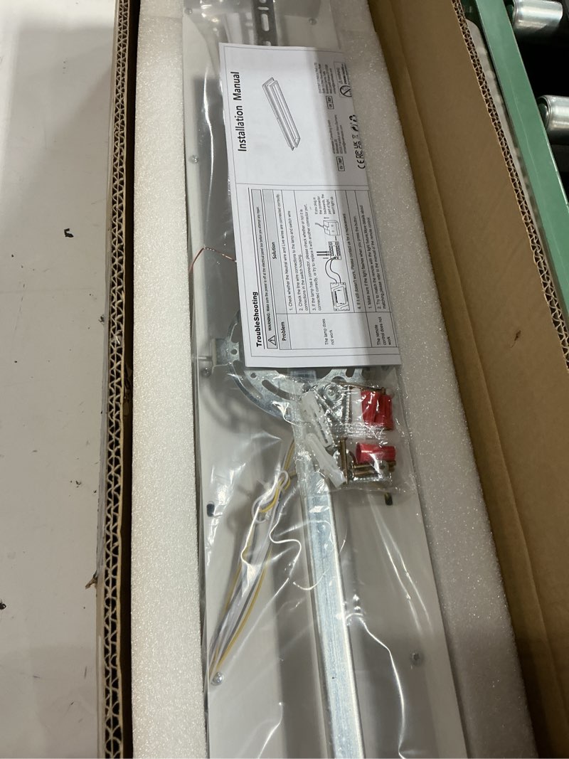 Condition photo showing New/Like New for dimmable led ceiling light with remote control 31.5in modern linear flush mount ceiling lighting fixture acrylic long ceiling lamp for living room kitchen dining room hallway (white)