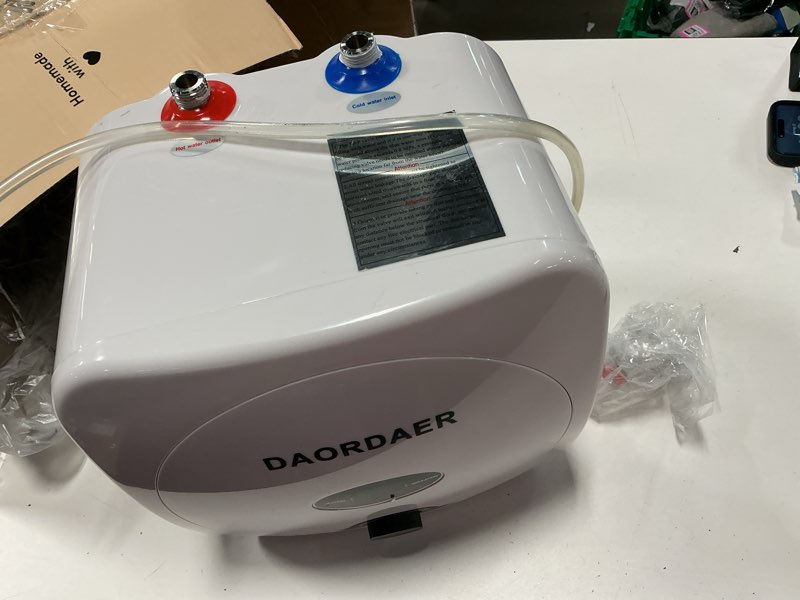 Condition photo showing Good Condition for 110/120v 1.5kw Mini Tank Electric Water Heater 2.5 Gallon Compact Under Sink Water Heater Knob Temperature Adjustment Instant Hot for Home Kitchen (2.5 Gallon- White)