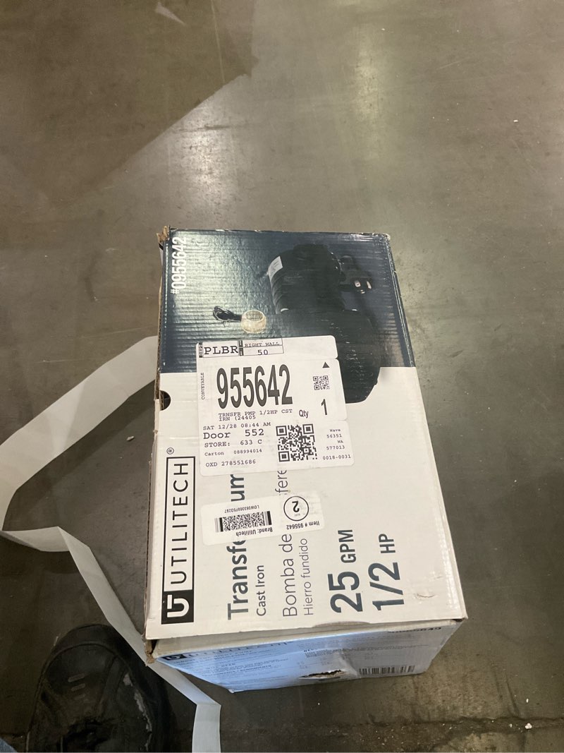 utilitech 0.5-hp cast iron electric utility pump (0955642)