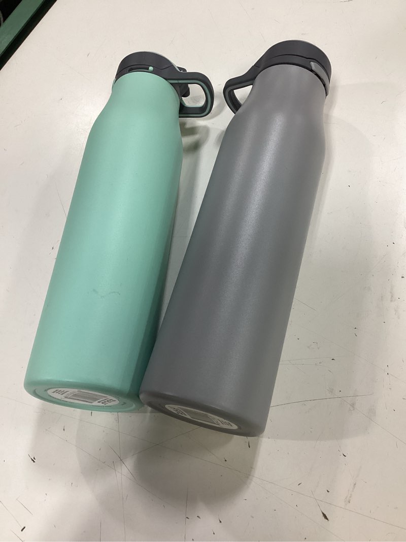 Condition photo showing Good Condition for zulu base 26oz stainless steel water bottle with chug spout and removable base | vacuum insulated reusable bottle with leak proof lid for school, gym, and travel, bike cage of 2 pack