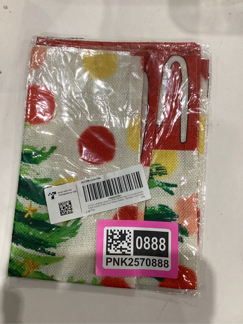 Condition photo showing New/Like New for AVOIN colorlife Christmas Tree Garden Flag 12x18 Inch Double Sided Outside, Polka Dots Winter Holiday Christmas Yard Outdoor Flag Garden Size-12 x 18"