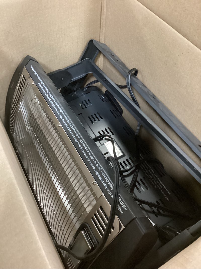 Condition photo showing Good Condition for Shinic 2 Packs Electric Garage Heaters with Remote Control, 1500W/750W Ceiling Mounted Radiant Quartz Heater with Work Light, 90° Rotation, 5 Mode Settings, Electric Heater for Garage, Shop, Patio