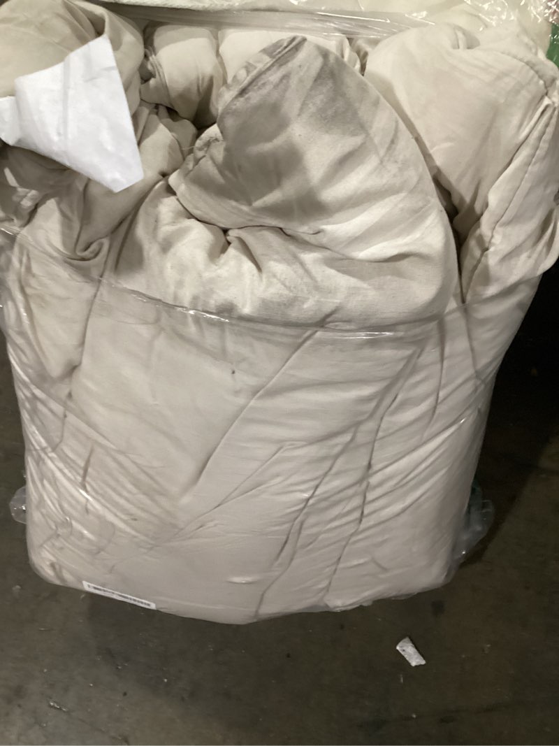 Condition photo showing As Is for (similar)bedsure queen comforter , beige soft prewashed bedding for all seasons, 3 piec gentlesoft™ bed