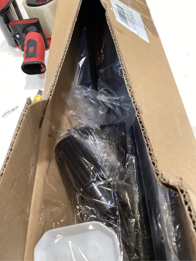 Condition photo showing Good Condition for 41 to 185 inch tension curtain rod no drill black shower curtain rod extra long heavy duty tension rod for windows, patio, bathroom - renter friendly adjustable curtain rods 41-185inch black