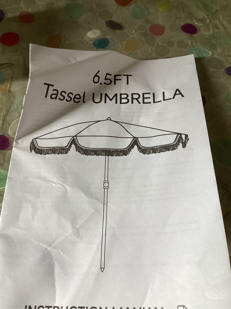 Condition photo showing As Is for aohanoi outdoor umbrella - sun protection, rain resistant, windproof with manual open-close feature - ideal for beach, camping, and picnics