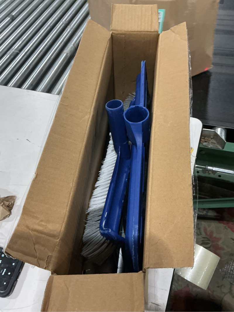 Condition photo showing As Is for poolaza pool cleaning kit, including pool brush & ultra fine mesh pool skimmer net with pole, pool net skimmer & 17.5'' pool brush head with 10.5ft aluminum pool pole, pool net and brush with pole