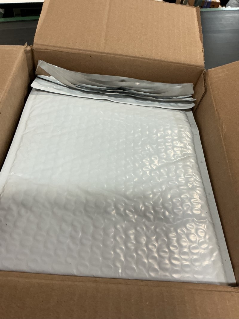 Condition photo showing New/Like New for white poly bubble mailers 8.5x12 inch #2 | self seal padded envelopes | cushioned bubble mailer | usable size 8.5x11 | waterproof | lightweight mailing shipping bags | us made | 100 pack bulk 8.5"x12" / 100 pack arctic white