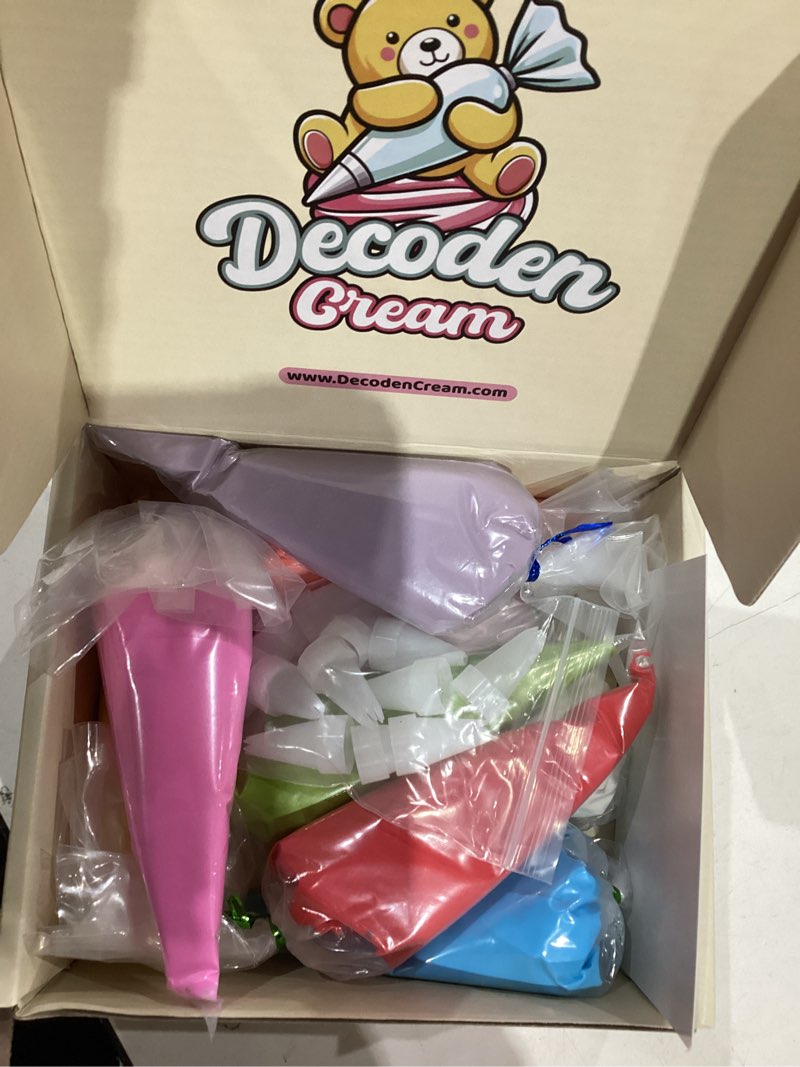 Condition photo showing Good Condition for Decoden Cream Large 9PCS Premium Texture Fake Whipped Cream Glue, Decoden Kit, Fake Icing Frosting Whipped Clay with Piping Bags for Crafts and DIY Projects (Rainbow Set) Rainbow Set 9 bags