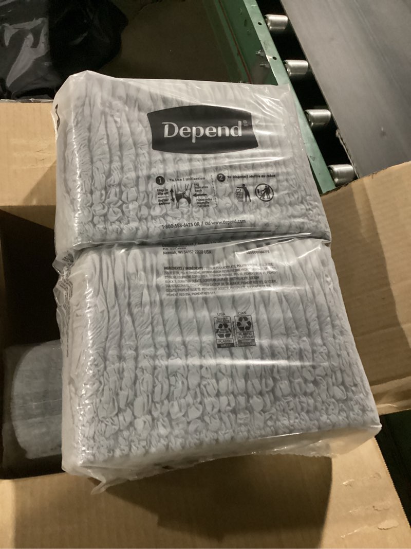 Condition photo showing Good Condition for depend fresh protection adult incontinence underwear for men, disposable, maximum, small/medium, grey, 80 count (2 packs of 40), packaging may vary small/medium 80