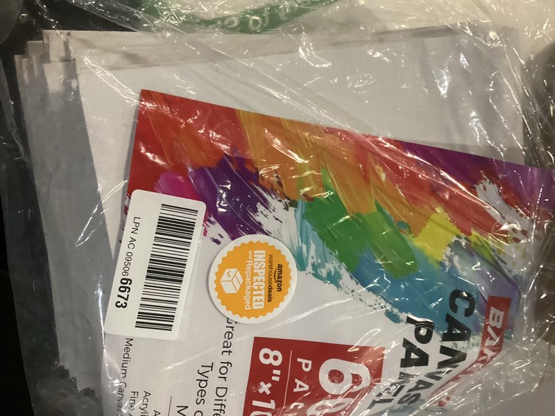 Condition photo showing New/Like New for canvas boards for painting 60 pack, 8x10 inch painting canvas panels, 100% cotton white blank art supplies for acrylics oil watercolor tempera paints 8"x10" - 60pcs