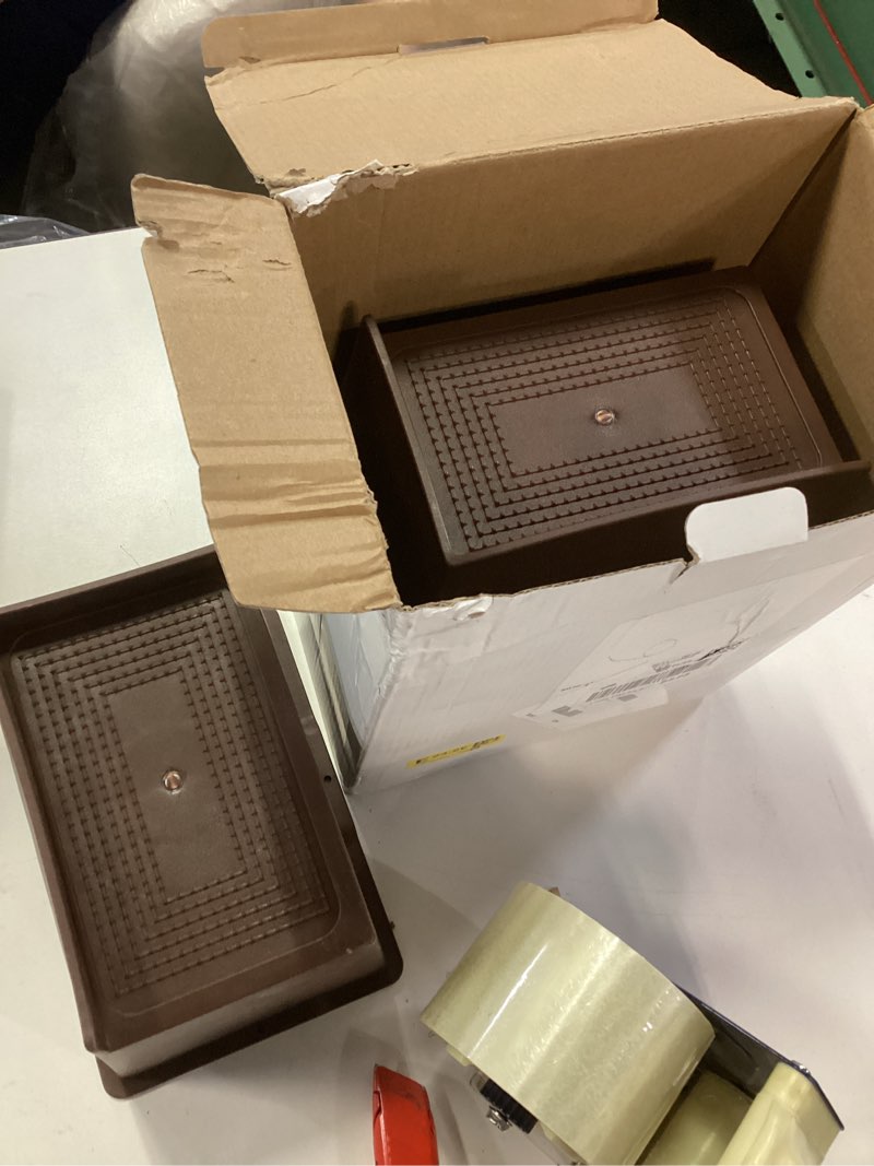 Condition photo showing As Is for Bed Risers 6 Inch Heavy Duty,Oversized Couch Risers, Extra Wide Furniture Risers for Sofa Table Desk Headboard Chair Lifting,Rectangle Risering Blocks Support 6000 lbs(4 Pack Brown) Brown 4 Pack 6 Inch