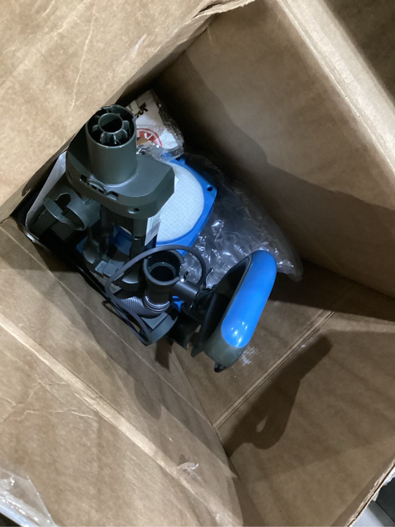 Condition photo showing As Is for kenmore du1040 featherlite bagless upright vacuum lightweight cleaner with 4 height adjustment, swivel steering design, 2 cleaning tools for carpet and hard floor, blue