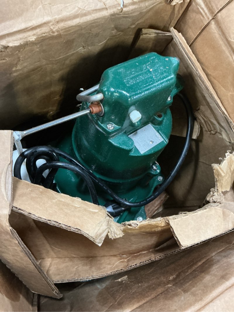 Condition photo showing As Is for Zoeller 264-0001 Sewage Pump, Packs, Black