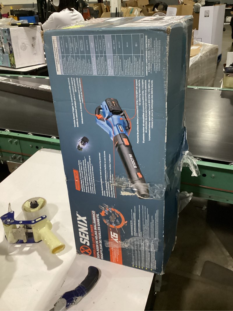 Condition photo showing Good Condition for senix x6 60v max* brushless cordless leaf blower with 4.0 ah battery and charger, variable speed up to 810cfm 170mph, blax6-m1