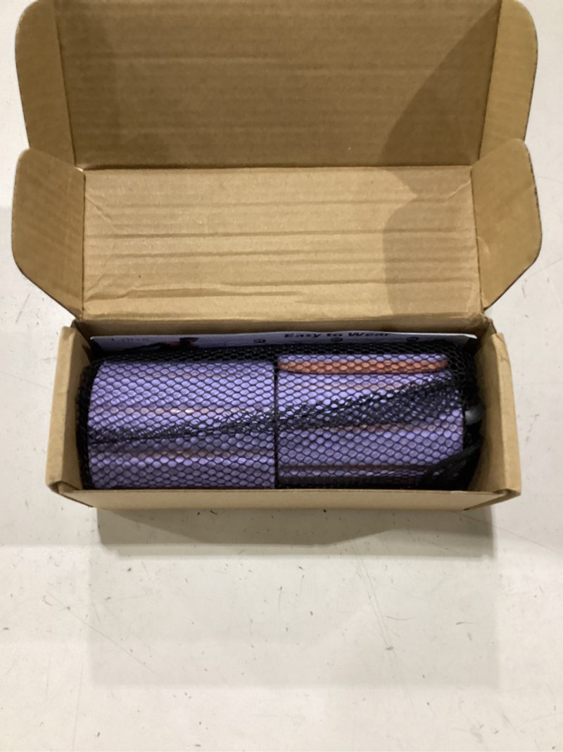 Condition photo showing New/Like New for wrist weights, ankle weights for women, 2 pack (1.1lb each)–stackable magnetic, silicone (waterproof), non-slip, easy wear, adjustable (men & women), ideal for jogging/yoga & more, great gift 1.1 lb x 2 (2.2 lb pair) pink and purple