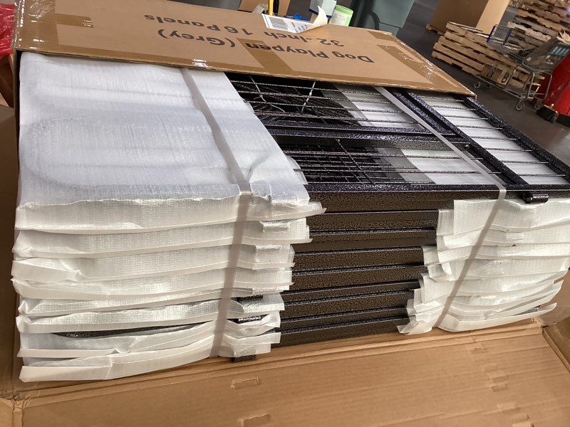 Condition photo showing New/Like New for yaheetech expandable dog playpen, 16 panel 32 inch puppy playpen with door indoor/outdoor pet fence for small medium dogs 16 panels 32 inch
