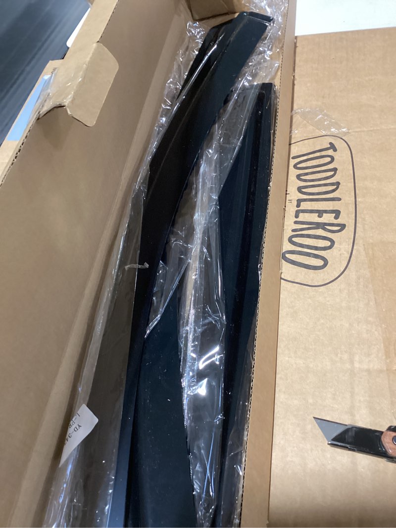 Condition photo showing As Is for similar to Window Visor for Honda Fit 2009-2014, Out-Channel Rain Guards Shields Vent Shade Deflector Wind Dark Smoke Ventshade Ventvisor 2010 2011 2012 2013, Tape-On Outside-Mount, 4PCS For 09-14 Fit