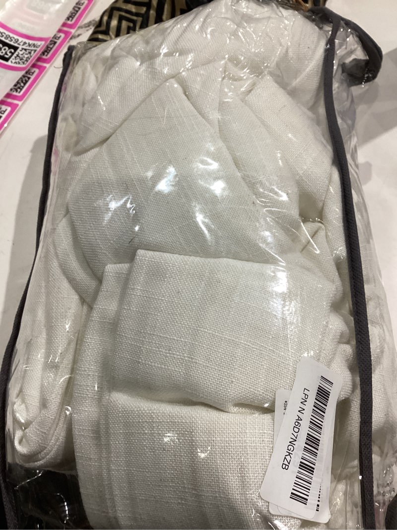 Condition photo showing Good Condition for Memory Shape Trained Pinch Pleated Linen Curtains 100 Inches Long for Living Room Bedroom Custom Pleat with Hooks for Track Back Tab Light Filtering Window Curtain 100 Inch Drapes for Dining Room Natural 40"W x 100"L (Pack of 2)