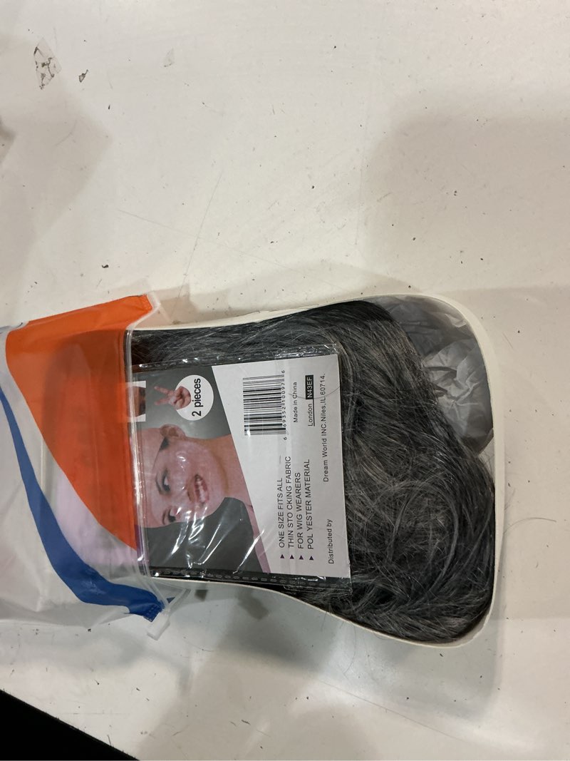 Condition photo showing New/Like New for renershow ombre grey short bob natural straight hair wig with curtain bangs mix gray heat synthetic wig salt n pepper wigs for women salt papper