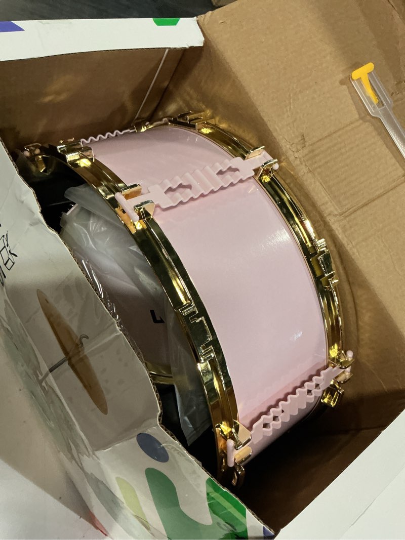 Condition photo showing Good Condition for toddler drum set for kids - 5-piece kids drum set with stool, pedal & drumsticks, musical toy drum kit for boys & girls ages 2-6, educational baby drum set gift for toddlers pink