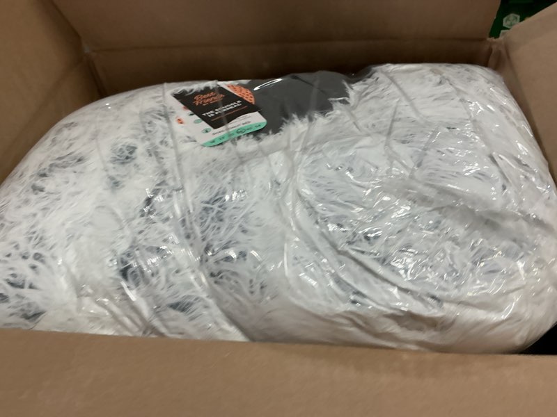 Condition photo showing New/Like New for best friends by sheri the original calming donut dog bed – washable plush pet bed for large breeds up to 100 lbs, shag faux fur, frost gray, large (36" x 36") frost shag large