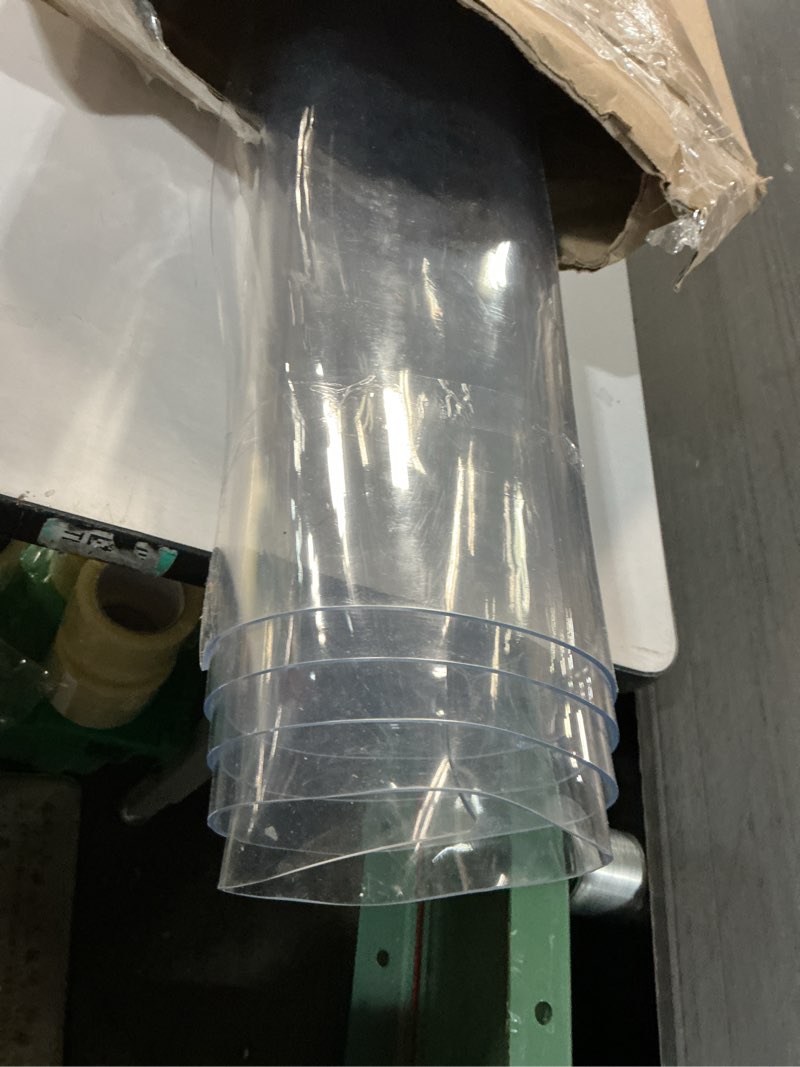 Condition photo showing As Is for LovePads Clear Table Cover Protector, 54 x 54 Inch 2mm Thick Plastic Table Cover, Table Protector for Dining Room Table, Waterproof Dresser Cover Top for Kitchen, Coffee, Writing Desk 54" x 54" (Square) Clear 2mm