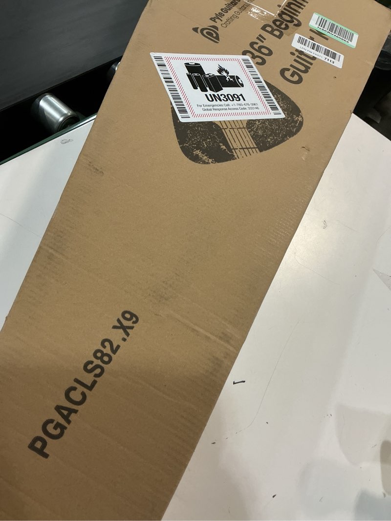 Condition photo showing Good Condition for Pyle Beginner Acoustic Guitar Kit, 3/4 Junior Size All Wood Instrument with Full Accessory Kit, Picks, Shoulder Strap, Carry Case, Cleaning Cloth, Tuner App, 2 Month Lessons, 36” (Ash Gloss) 2) Ash, Gloss