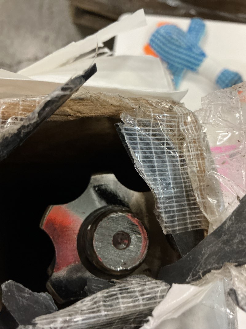 Condition photo showing As Is for 55" Weight Lifting Bar, 1" Standard Straight Barbell Bars for Weight lifting, Olympic Barbell Bar for Bench Press/Hip Thrusts/Squats/Lunges for Gym and Home, 2 Star Star-nuts (480lb Weight Capacity) Silver