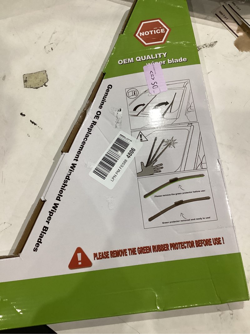 Condition photo showing Good Condition for OEM Quality 24" + 19" Wiper Blades for Toyota Camry 2002-2006, Ford Fusion 2006-2012, Honda Accord 1990-2002, Automotive Replacement Windshield Wiper Blades- Pack of 2 (J-HOOK) 24''+19''(Front Wiper Bldes) 2Pcs Wipers-Front