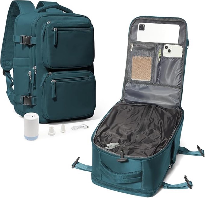 vacuum backpack travel air backpack with pump laptop work seal compression backpacks personal item carry on bag