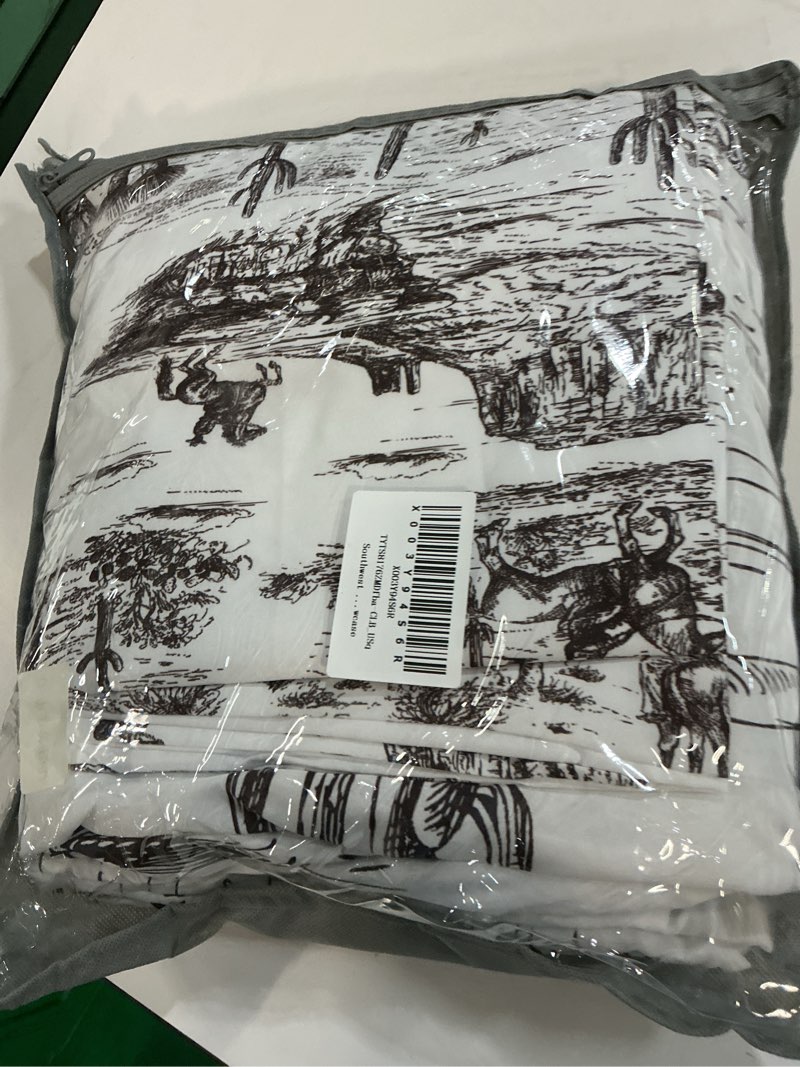 Condition photo showing New/Like New for southwest cowboy sheet set queen size western desert bedding set 4pcs black white farmhouse bed sheet for boys men girls adult room decor wild horse cactus fitted + flat sheet,2 pillowcase color 02 queen (w60*l80*h16")