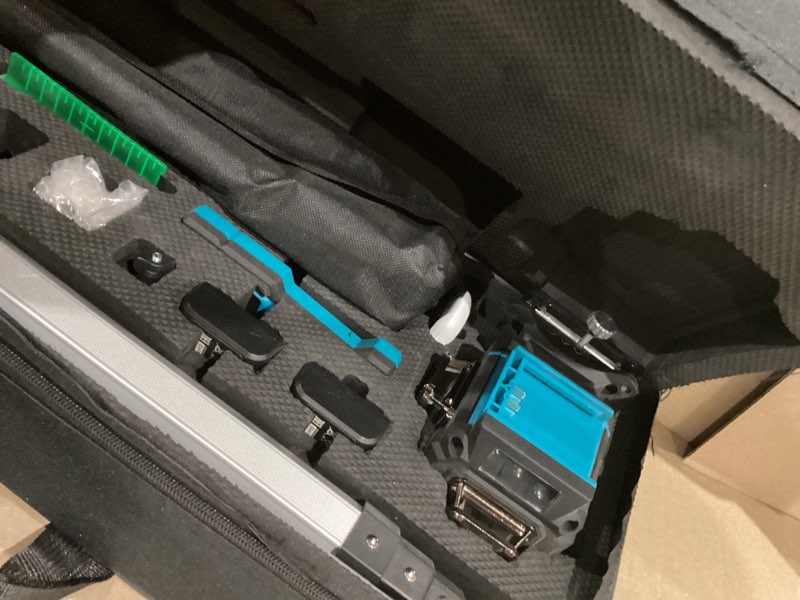 Condition photo showing As Is for kezers laser level set with receiver,4 x360 self leveling laser level with tripod and grade rod for construction,home renovation,hanging pictures,2 batteries,remote control,touch screen