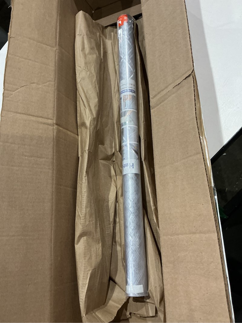 Condition photo showing Good Condition for haton window privacy film decorative frosted glass window film, sun blocking stained glass clings, static cling removable stickers for home door coverings, lattice pattern 23.6" x 78.7" 23.6" x 78.7" clear