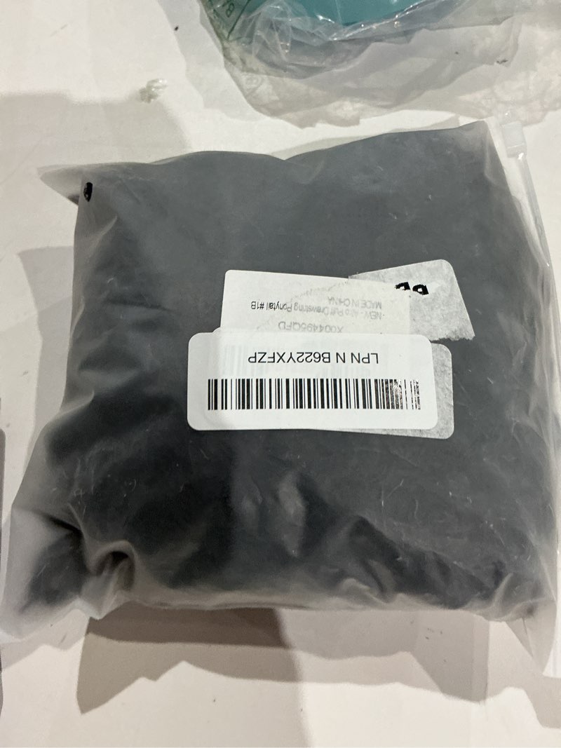 Condition photo showing New/Like New for drawstring ponytail for black women, afro puff kinky curly hair ponytail extension with bangs black updo natural hair ponytail (1b natural black)