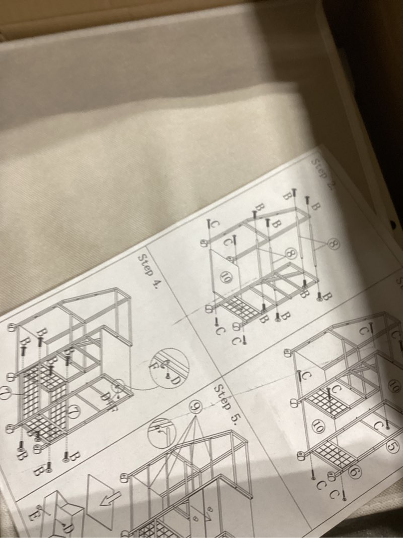 Condition photo showing Good Condition for 4NM No-Assembly Folding Bookshelf Storage Shelves 4 Tiers Vintage Bookcase Standing Racks Study Organizer Home Office (Natural and White)
