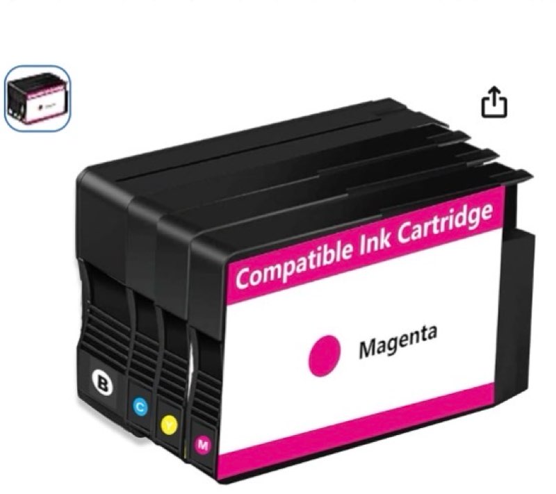 KUF Remanufactured Ink Cartridges Replacement for 4 Pack- Cyan Magenta Yellow Black