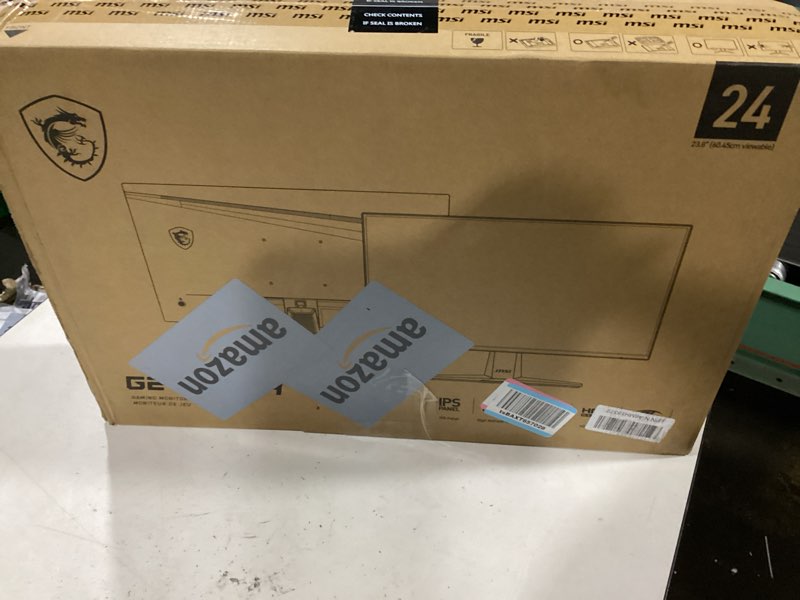 Condition photo showing New/Like New for msi g242l e14 24-inch 1920 x 1080 (fhd) gaming monitor, 144hz, amd freesync, hdmi, displayport, vesa, tilt, height adjustable, speaker, 1ms, black
