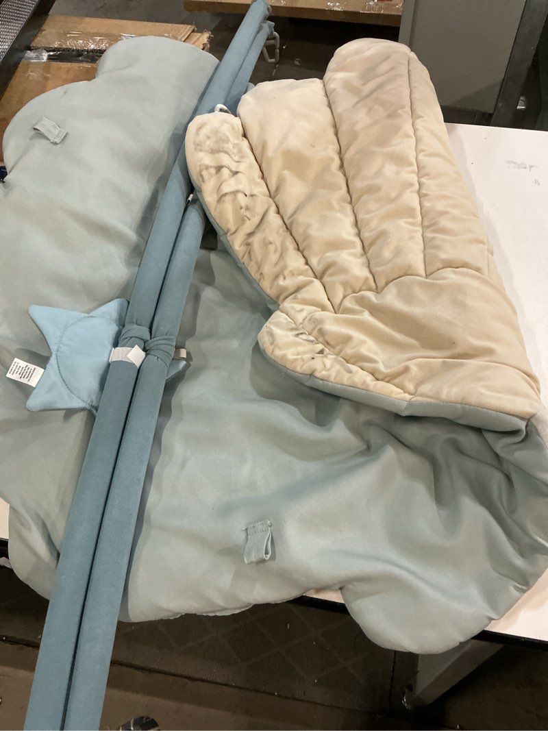 Condition photo showing As Is for Blissful Diary Shell Baby Play Gym Mat, Softer & Enlarged Tummy Time Mat w 6 Detachable Toys for Sensory & Motor Skill Development, Activity Mat for Newborn Essentials Shower Gift, Boho Ocean Theme