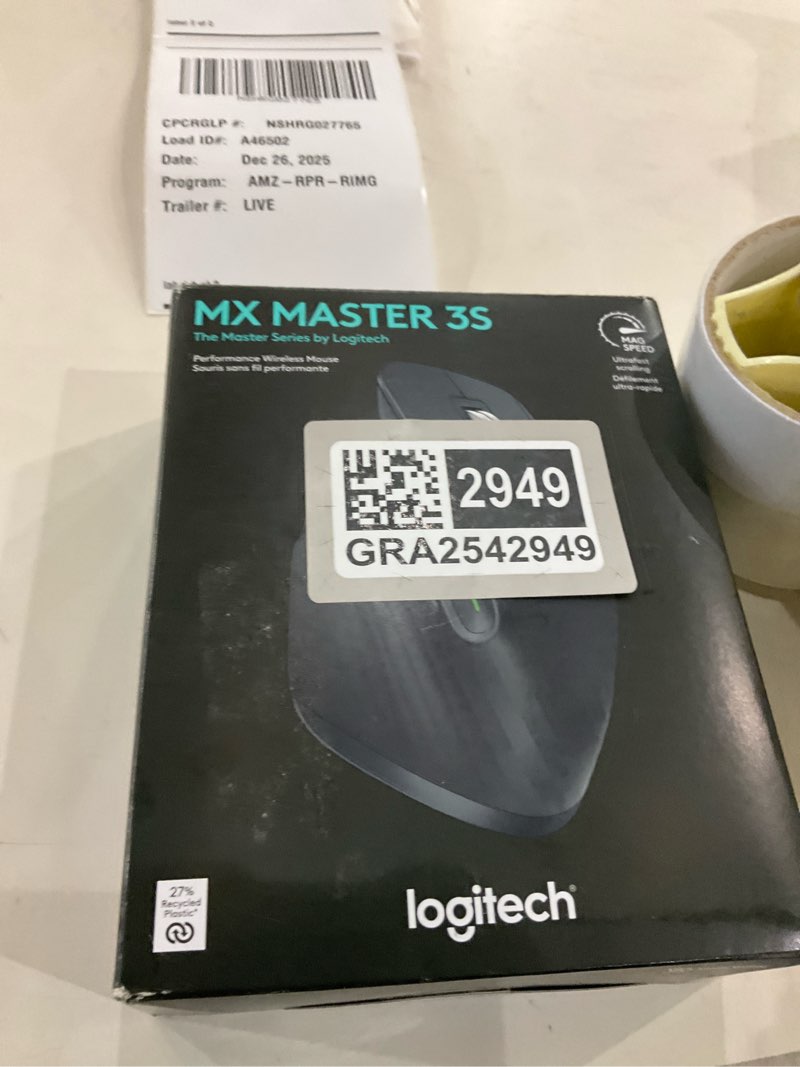 Condition photo showing New/Like New for Logitech MX Master 3S Wireless Mouse Standard Edition with Logi Bolt USB Receiver, Ultra-fast Scrolling, Ergo, 8K DPI, Track on Glass, Quiet Clicks, USB-C, Bluetooth, Windows, Linux, Chrome - Graphite Graphite Mouse w. USB Receiver