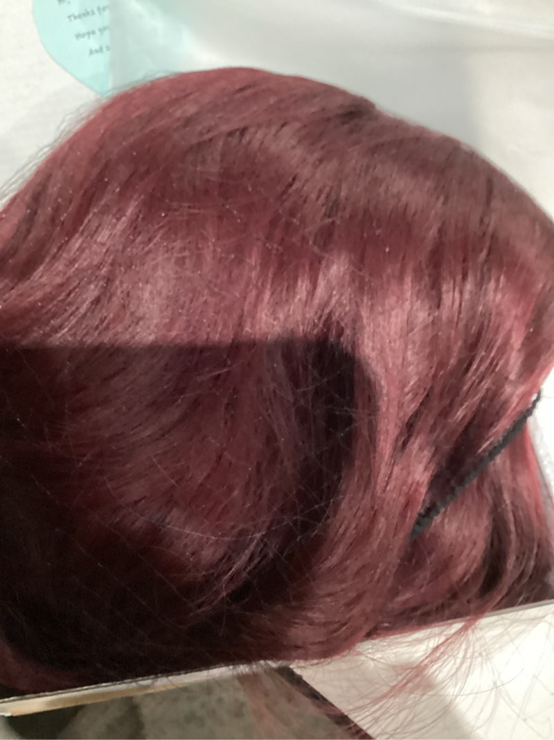 Condition photo showing Good Condition for burgundy wig for women long wavy red wig middle part 26 inch wigs heat resistant synthetic wig for daily use
