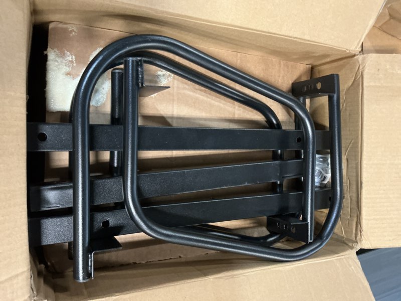Condition photo showing As Is for ultrawall bike storage rack for garage, 4 bikes floor bike stand, bicycle parking holder stand for indoor/outdoor, fit 22-28" wheel tire width 2.1" 4 bike holder