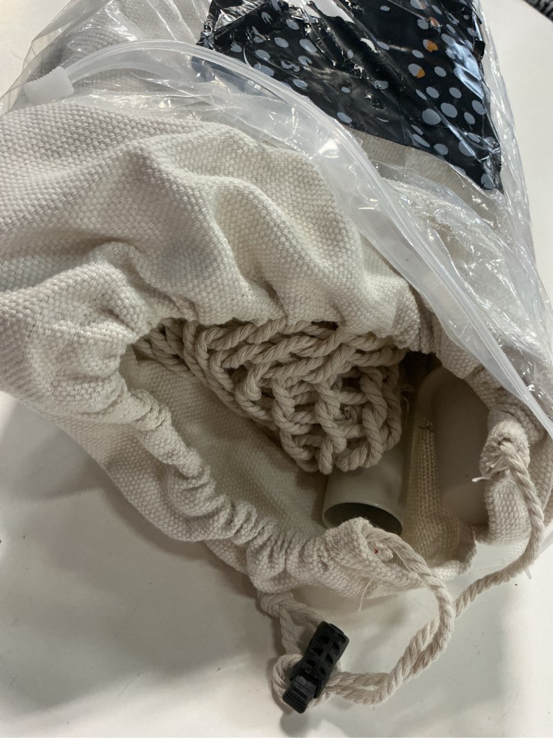 Condition photo showing Good Condition for chihee hammock chair handmade hanging chair cotton rope woven hanging seat soft-spun large stretch hammock swing, collapsible strong metal spreader bar elegant macrame comfort indoor outdoor garden 240x80cm natural white