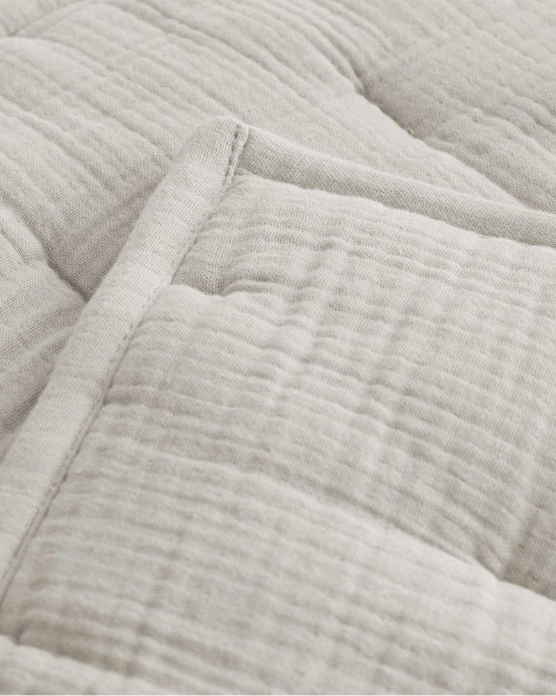 organic cotton gauze toddler quilt grey