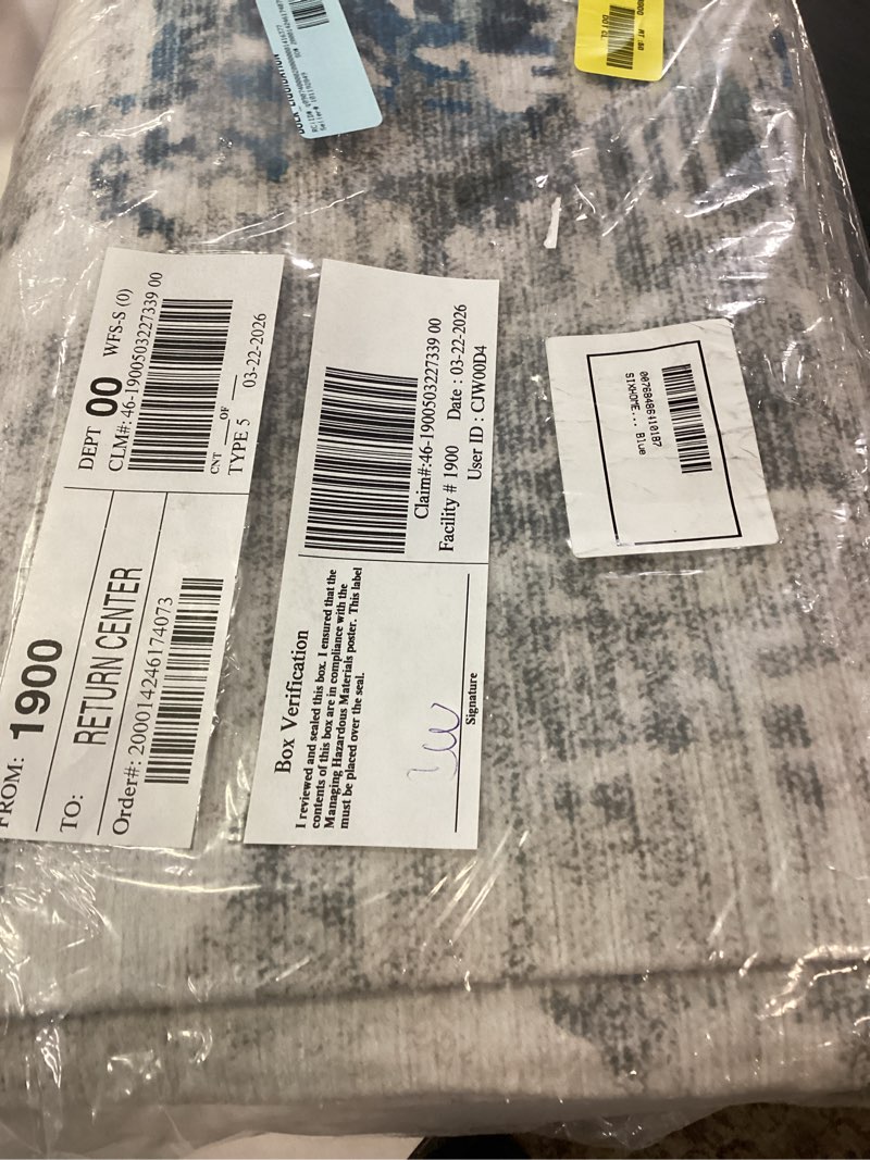 Condition photo showing Good Condition for montvoo 5'x7' area rugs for living room modern abstract area rugs machine washable rugs distressed rugs bedroom dining room kitchen carpet navy blue