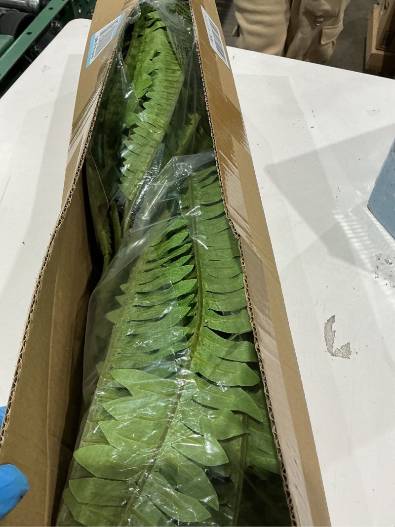 Condition photo showing Good Condition for artificial boston ferns, 45in faux ferns artificial plants, 2 large fake bush plants with 59 fronds for outdoors patio hanging planter hotel lobby home decor