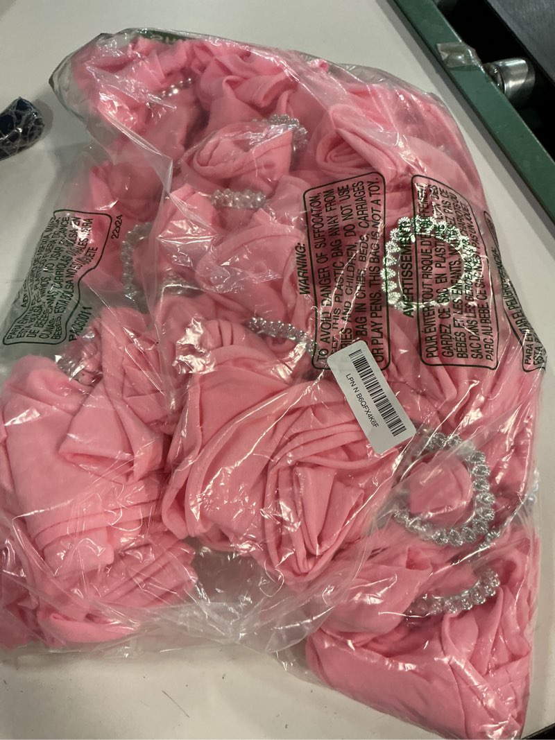 Condition photo showing Good Condition for vitalcozy 50 pcs spandex chair sashes with heart shaped buckle slider stretch chair cover band universal elastic chair ties for wedding banquet event party decoration(pink)