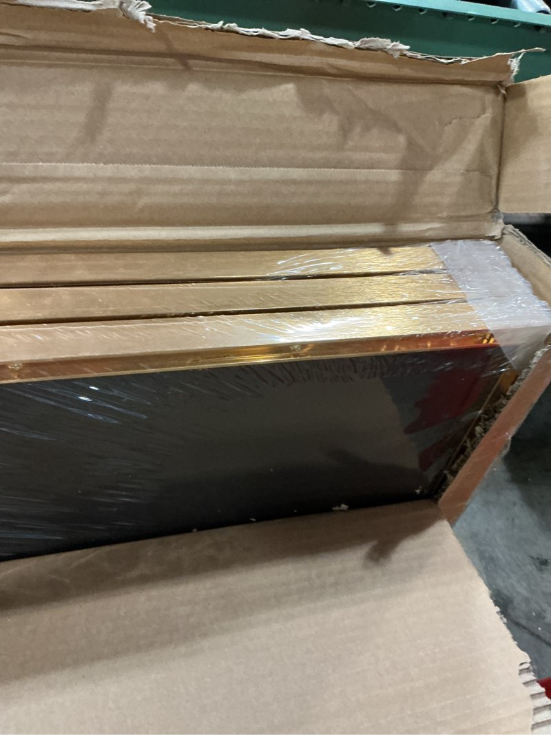 Condition photo showing New/Like New for Framed Modern Luxury Gold Large Wall Art for Living Room, Set of 3 Piece Contemporary Paintings Artwork for Walls, Golden Prints with Gold Frame, Big Pictures for Hallway Office Wall Decor 24x36 Inch 24" W x 36" H x 3Pcs Luxury Gold