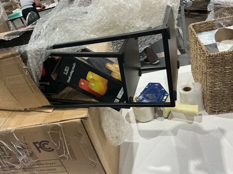 Condition photo showing Good Condition for matahum 25'' 19'' lanterns decorative outdoor indoor, black metal outdoor candle lanterns, set of 2 modern farmhouse decorative lantern for fireplace, patio, porch, floor, christmas lantern (no glass) 25 and 19in