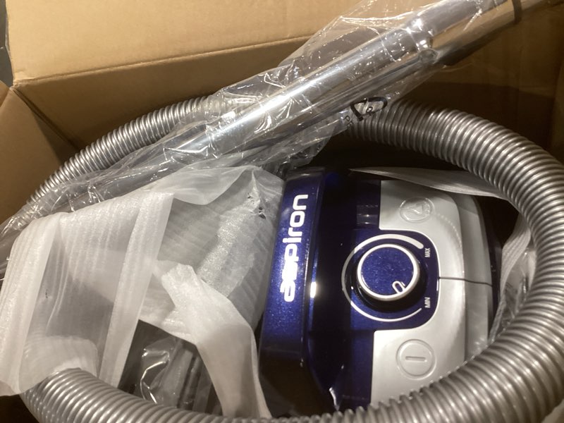 Condition photo showing Good Condition for Aspiron Canister Vacuum, Upgraded 1600W Bagless Canister Vacuum Cleaner, Auto Cord Rewind, H13 HEPA Filter, 4Qt Large Capacity, 5 Tools for Hard Floors, Carpet, Pet, Upholstery, Tiles, Indigo